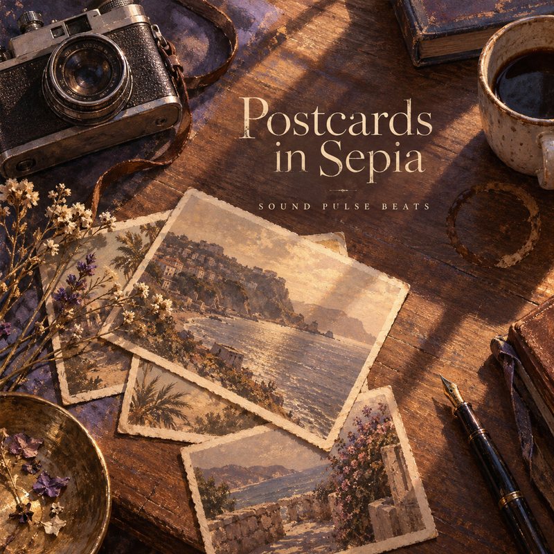 Abstract cover artwork for Postcards in Sepia